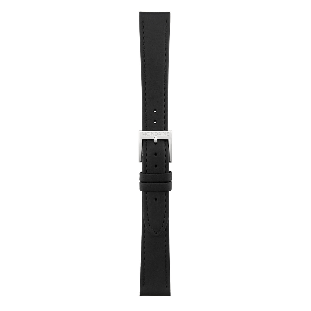 Mondaine Watch Black Genuine Leather Watch Strap 16mm