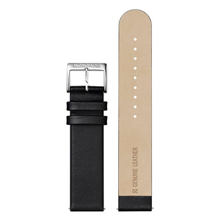 Black Genuine Leather Strap, 20 mm
