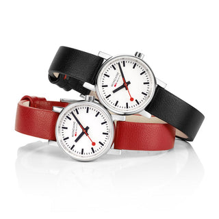 EVO2, Polished Steel, 26 mm, Black Vegan Leather