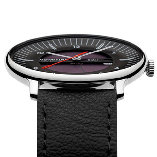 Doppio Solar Skeleton, Polished Steel, 41 mm, Vegan Grape Leather