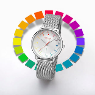 Doppio, Polished Steel, 33 mm, Stainless Steel Mesh