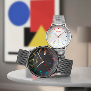 Doppio, Polished Steel, 33 mm, Stainless Steel Mesh