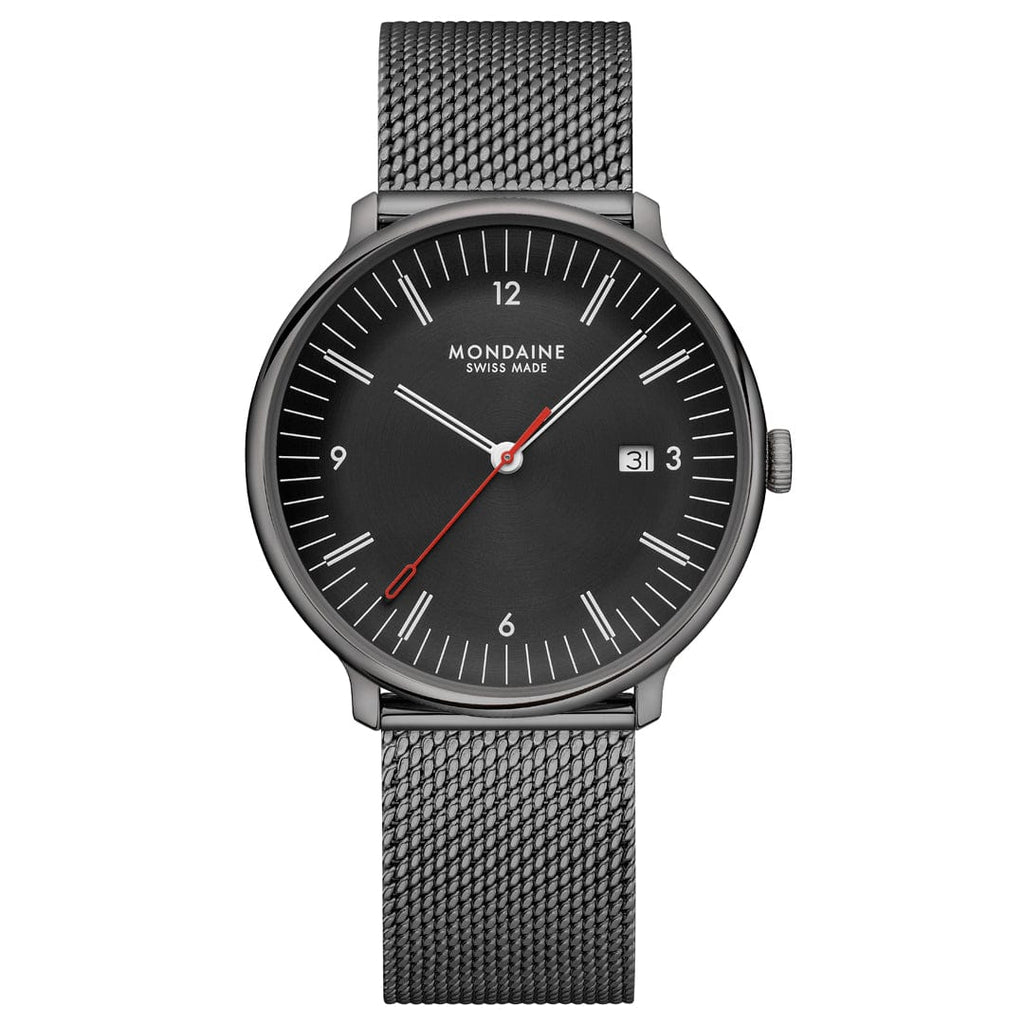 Doppio, Polished IP Gun Steel, 41 mm, Stainless Steel – Mondaine Watches