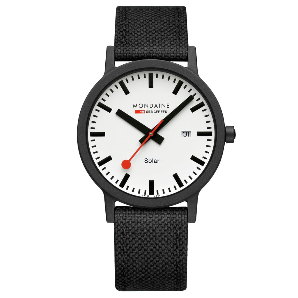 Essence Solar, 41 mm, Black Watch – Mondaine Watches