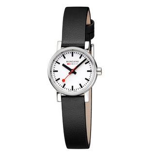 EVO2, Polished Steel, 26 mm, Black Vegan Leather
