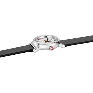 EVO2, Polished Steel, 26 mm, Black Vegan Leather