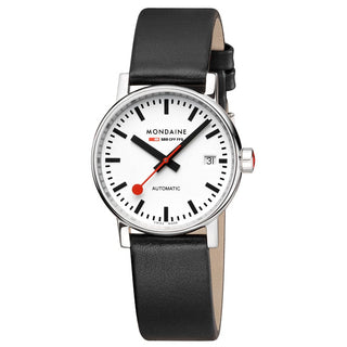 EVO2 Automatic, Polished Steel, 35 mm, Black Vegan Leather