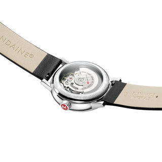 EVO2 Automatic, Polished Steel, 35 mm, Black Vegan Leather