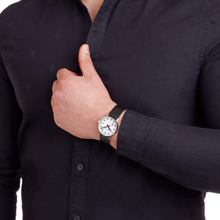 EVO2 Automatic, Polished Steel, 35 mm, Black Vegan Leather