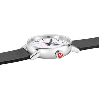 EVO2 Automatic, Polished Steel, 35 mm, Black Vegan Leather