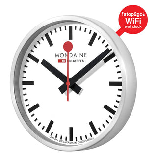 Stop2Go Wifi Wall Clock, 25cm, White