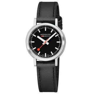 stop2go, 34 mm, Black Vegan Leather watch