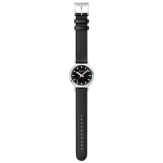 stop2go, 34 mm, Black Vegan Leather watch