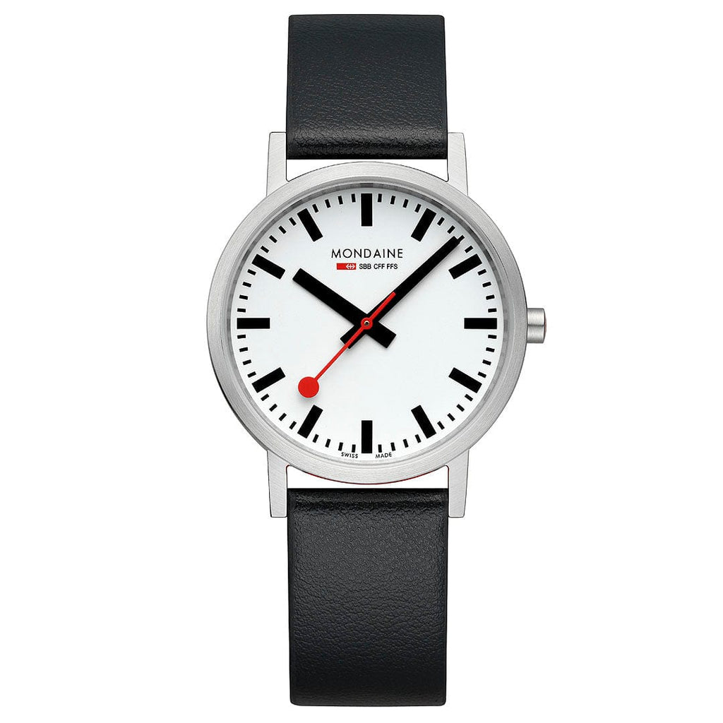 Classic, Brushed Steel, 36 mm, Black Vegan Watch